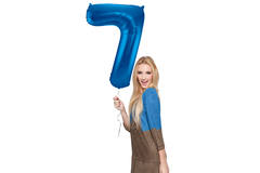 Foil Balloon Number 7 - Blue - 86 cm