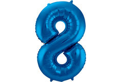 Foil Balloon Number 8 - Blue - 86 cm