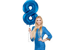 Foil Balloon Number 8 - Blue - 86 cm