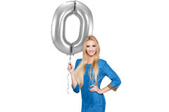 Foil Balloon Number 0 - Silver - 86 cm