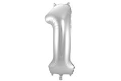 Foil Balloon Number 1 - Silver - 86 cm