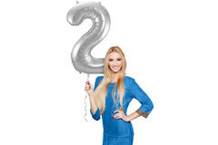 Foil Balloon Number 2 - Silver - 86 cm