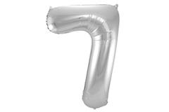 Foil Balloon Number 7 - Silver - 86 cm