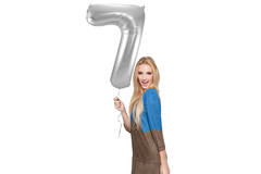 Foil Balloon Number 7 - Silver - 86 cm