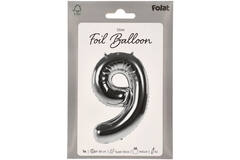 Foil Balloon Number 9 - Silver - 86 cm