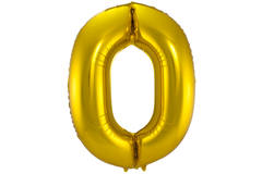 Foil Balloon Number 0 - Gold - 86 cm