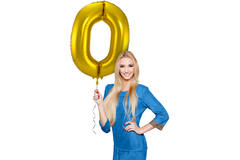 Foil Balloon Number 0 - Gold - 86 cm