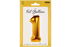 Foil Balloon Number 1 - Gold - 86 cm