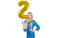 Foil Balloon Number 2 - Gold - 86 cm