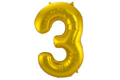 Foil Balloon Number 3 - Gold - 86 cm