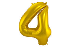 Foil Balloon Number 4 - Gold - 86 cm