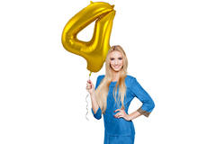 Foil Balloon Number 4 - Gold - 86 cm