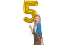 Foil Balloon Number 5 - Gold - 86 cm