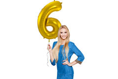 Foil Balloon Number 6 - Gold - 86 cm