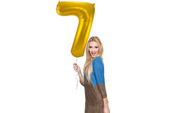 Foil Balloon Number 7 - Gold - 86 cm