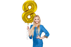 Foil Balloon Number 8 - Gold - 86 cm