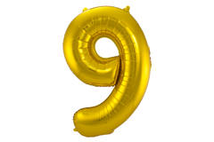 Foil Balloon Number 9 - Gold - 86 cm