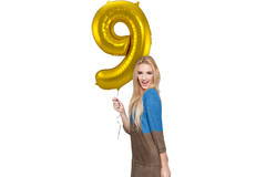 Foil Balloon Number 9 - Gold - 86 cm