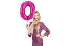 Foil Balloon Number 0 - Magenta - 86 cm