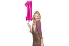 Foil Balloon Number 1 - Magenta - 86 cm