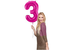 Foil Balloon Number 3 - Magenta - 86 cm