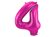 Foil Balloon Number 4 - Magenta - 86 cm