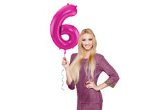 Foil Balloon Number 6 - Magenta - 86 cm