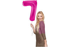 Foil Balloon Number 7 - Magenta - 86 cm