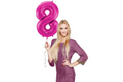 Foil Balloon Number 8 - Magenta - 86 cm