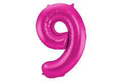 Foil Balloon Number 9 - Magenta - 86 cm