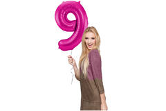 Foil Balloon Number 9 - Magenta - 86 cm