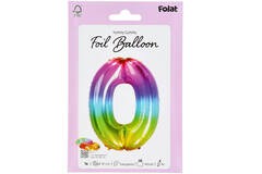 Foil Balloon Shaped Number 0 Yummy Gummy Rainbow - 81 cm