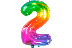Foil Balloon Shaped Number 2 Yummy Gummy Rainbow - 81 cm