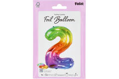 Foil Balloon Shaped Number 2 Yummy Gummy Rainbow - 81 cm
