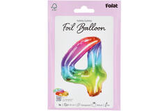 Foil Balloon Shaped Number 4 Yummy Gummy Rainbow - 81 cm