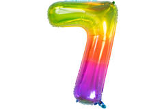 Foil Balloon Shaped Number 7 Yummy Gummy Rainbow - 81 cm