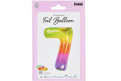 Foil Balloon Shaped Number 7 Yummy Gummy Rainbow - 81 cm