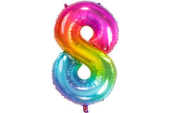 Foil Balloon Shaped Number 8 Yummy Gummy Rainbow - 81 cm