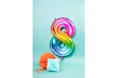 Foil Balloon Shaped Number 8 Yummy Gummy Rainbow - 81 cm