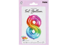 Foil Balloon Shaped Number 8 Yummy Gummy Rainbow - 81 cm