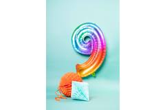Foil Balloon Shaped Number 9 Yummy Gummy Rainbow - 81 cm