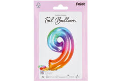Foil Balloon Shaped Number 9 Yummy Gummy Rainbow - 81 cm