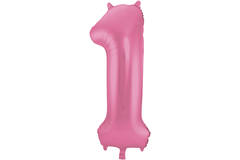 Foil Balloon Number 1 - Pink Metallic Mat - 86 cm