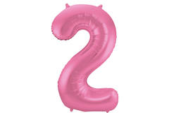 Foil Balloon Number 2 - Pink Metallic Mat - 86 cm