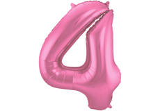 Foil Balloon Number 4 - Pink Metallic Mat - 86 cm