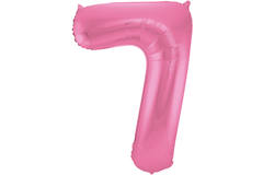 Foil Balloon Number 7 - Pink Metallic Mat - 86 cm