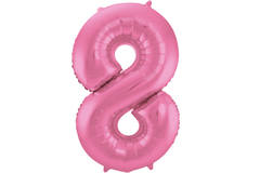 Foil Balloon Number 8 - Pink Metallic Mat - 86 cm