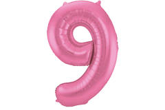 Foil Balloon Number 9 - Pink Metallic Mat - 86 cm