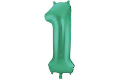 Foil Balloon Number 1 - Green Metallic Mat - 86 cm