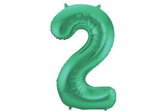 Foil Balloon Number 2 - Green Metallic Mat - 86 cm 